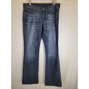 7 For All Mankind Bootcut Jeans Womens 30 Low Rise Dark Wash Stretch Denim GUC